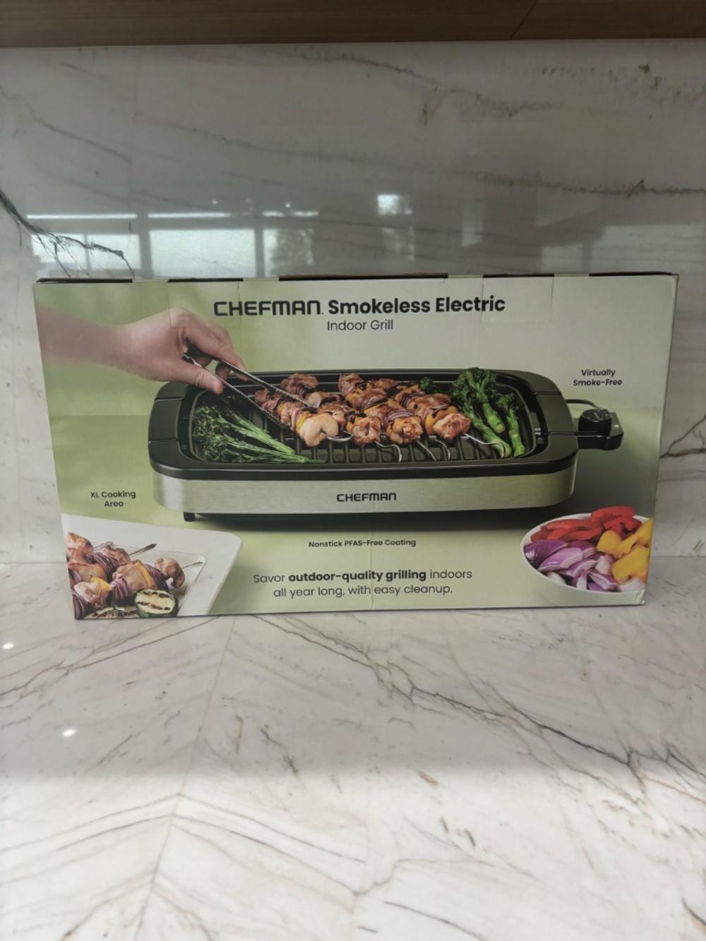 Chefman 6 Serving Electric Indoor Grill W/ Temperature Control Smokeless Stainle - Picture 3 of 8